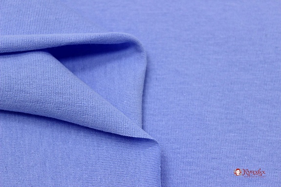 Трикотаж Кулир.гладь цв.Ярко-голубой, ш.1.96м (0.98м*2, чулок), Карде, хлопок-100%, 145гр/м.кв