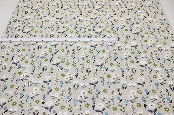 Полулен поэма "Цветущее поле" (на суровом), СОРТ2, ш.1.5м, лен-30%, хл-70%, 140гр/м.кв