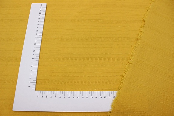 Фактурный хлопок "Рельефные полоски" цв.горчично-желтый, ш.1.42м, хл-100%, 110гр/м.кв