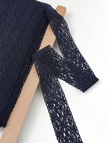 Кружево цв.чернильно-синий, ш.45мм, хлопок-90%, п/э-10%, рис.136/24