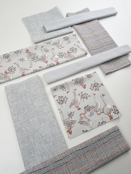 Набор тканей для рукоделия "Рогожка: набор компаньонов №3", 45*45 см, 8 шт