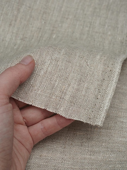 Лен умягченный цв.Натуральный, ш.1.5м, лен-100%, 230гр/м.кв