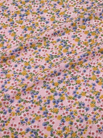 Штапель "Цветочное монпансье" цв.розовый, ш.1.45м, вискоза-100%, 90гр/м.кв