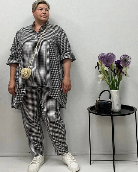 Костюм из вареного хлопка "Клетка"