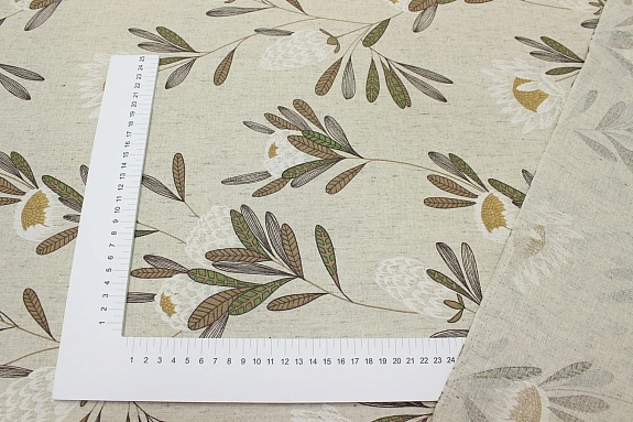 Полулен "Летнее пробуждение" (на суровом), ш.2.2м, лен-30%, хлопок-70%, 140гр/м.кв