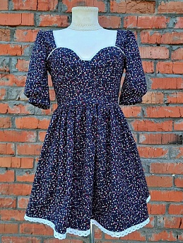 Платье из микровельвета "Незабудки-искорки"