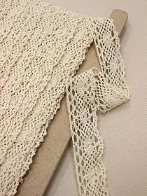 Кружево цв.суровый, ВИД2, СОРТ2, ш.37мм, хлопок-100%