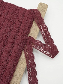 Кружево цв.винтажно-бордовый, ш.19мм, хлопок-90%, п/э-10%, рис.110/17