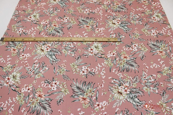 Плательная вискоза "Тропиканка" цв.пыльный розово-бежевый, ш.1.45м, вискоза-100%, 135гр/м.кв