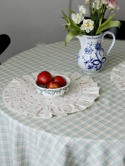 Скатерть из вареного хлопка "Клетка"