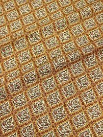 Перкаль Премиум Цифр.печать "Восточный витраж" цв.горчично-оранжевый, ш.1.45м, хлопок-100%
