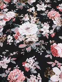 Штапель "Эсмеральда" цв.черный, ш.1.44м, вискоза-100%, 100гр/м.кв