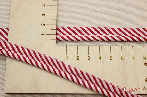 Кант отделочный (узкая полоска) цв.темно-красный, ш.15мм/5мм, хлопок-100%