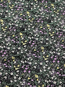 Брак(уценка) Штапель "Полевой аромат" цв.черный, ш.1.45м, вискоза-100%, 90гр/м.кв