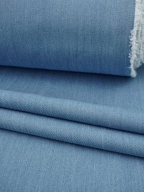 Плотная джинсовая ткань цв.Св.сине-голубой, СОРТ2, ш.1.5м, хлопок-95%, п/э-5%, 310гр/м.кв