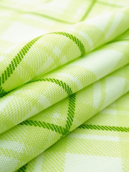 Рогожка Премиум "Клетка-диагональ", цв.салатовый, ш.1.5м, хлопок-100%, 200гр/м.кв