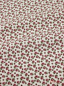 Муслин двухслойный с эф.фактурной стежки "Винтажные розочки на молочном", СОРТ2, ш.1.4м, хл-100%