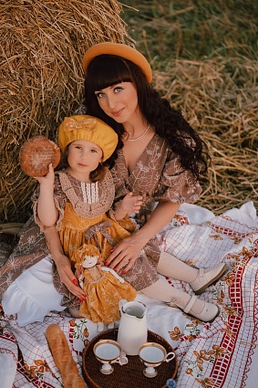 Платья из теплого хлопка "Флора-пунктир"