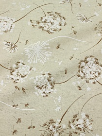 Полулен "Воздушный одуванчик" цв.коричневый (на суровом), ш.1.5м, лен-30%, хлопок-70%, 140гр/м.кв