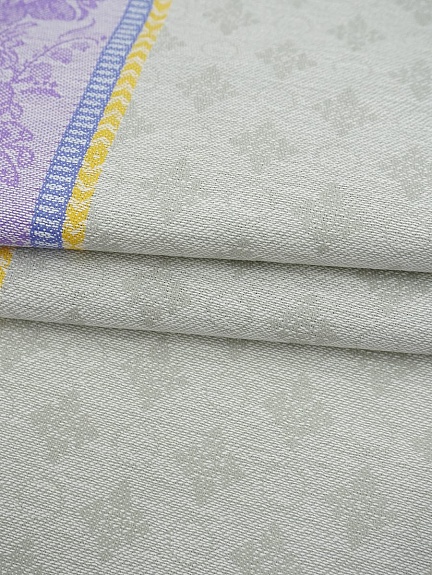 Холст полотенечный жаккард "Валенсия" цв.серый/сиреневый, ш.0.5м, лен-30%, хл-70%, 210гр/м.кв