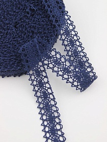 Кружево цв.т.сине-фиолетовый, ш.19мм, хлопок-90%, п/э-10%, 10м, рис.047/24