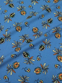 Штапель "Ямина" цв.насыщенный петроль, ш.1.45м, вискоза-100%, 100гр/м.кв