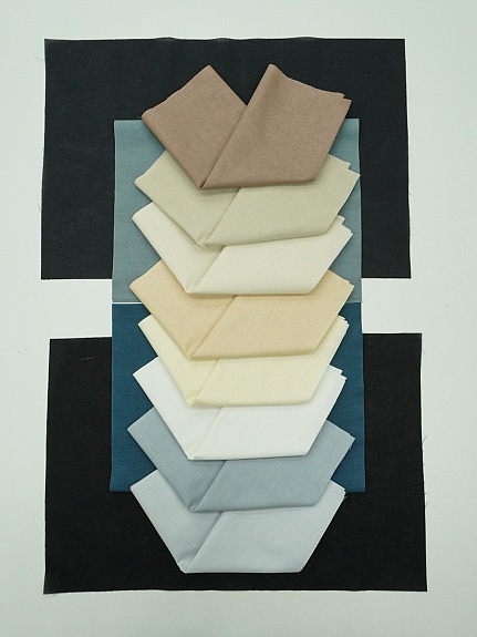 Набор тканей для рукоделия "Бязь однотонная: серо-бежевая гамма", 45*30 см, 12 шт