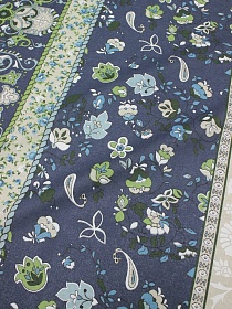 Полулен "Шанита" цв.синий,  ш.1.5м, лен-30%, хлопок-70%, 145гр/м.кв