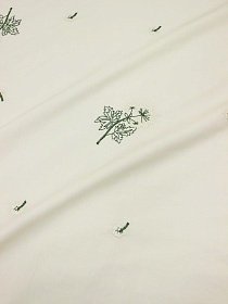Перкаль Премиум с вышивкой "Луговой цветок" цв.св.кремово-бежевый, СОРТ2, ш.1.54м, хл-100%