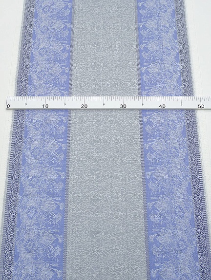 Холст полотенечный жаккард "Букет ромашек" цв.голубая сирень, ш.0.5м, лен-30%, хл-70%, 210гр/кв.м