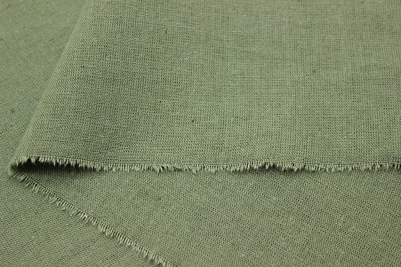 Полулен костюмный с эффектом мятости цв.Хаки шалфей, СОРТ2, ш.1.5м, хл-70%, лен-30%