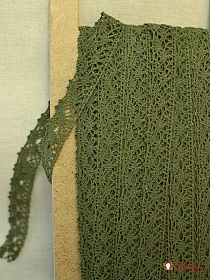 Кружево цв.темный хаки, ш.20мм, хлопок-90%, п/э-10%, рис.015/32