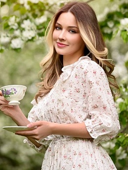 Нежное платье из фактурного хлопка "Шарики - нежные бутончики"