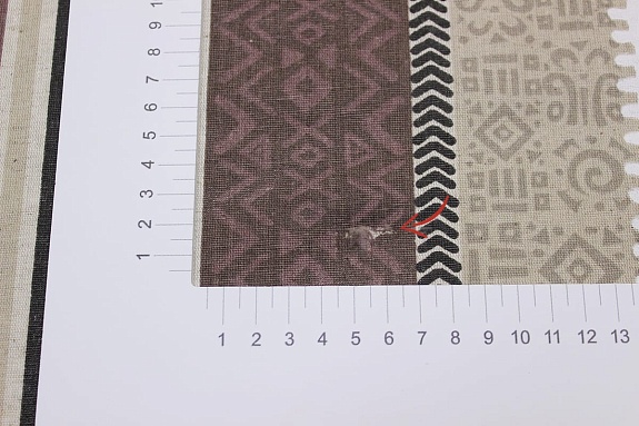 Полулен "Сахара - орнамент" цв.коричневый, (на суровом), СОРТ2, ш.1.5м, лен-30%, хл-70%, 140гр/м.кв