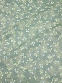 Сатин "Нежные листочки", ш.2.35м, хлопок-100%, 110гр/м.кв