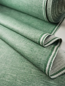 Полульняной атлас цв.Зеленый, ш.1.6м, лен-50%, хлопок-50%, 210гр/м.кв