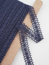 Кружево цв.темно-синий флер, ш.19мм, хлопок-90%, п/э-10%, рис.047/22