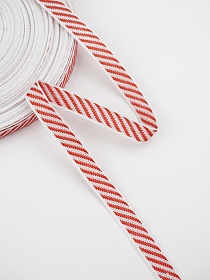 Жак.лента 10мм Красный оберег на белом, рис.9723/1