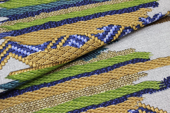 Дорожка "Цветное плетение на сером меланже", ш.0.5м, хлопок -100%, 228гр/м.кв