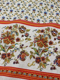 Рогожка "Ализарин" цв.серо-бежевый меланж, ш.1.5м, хлопок-100%, 160гр/м.кв