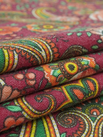 Фланель "Восточная роза" цв.винтажно-бордовый, ш.1.5м, хлопок-100%, 175гр/м.кв