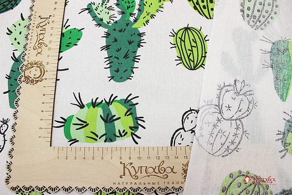 Бязь "Кактусы", СОРТ2, ш.1.5м, хлопок-100%, 120гр/м.кв
