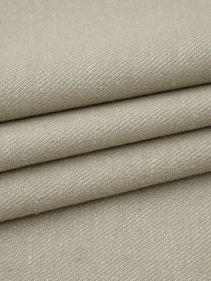 Полульняная саржа цв.Бежево-серый с оливковым оттенком, ш.1.5м, лен-50%, хлопок-50%, 250гр/м.кв