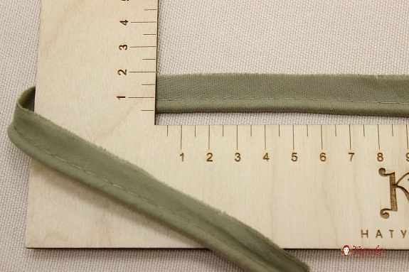 Кант отделочный цв.оливково-серый, ш.15мм/5мм, хлопок-100%