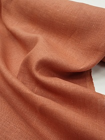 Лен костюмный с умягчением цв.Оранжевый терракот, ш.1.5м, лен-100%, 180гр/м.кв