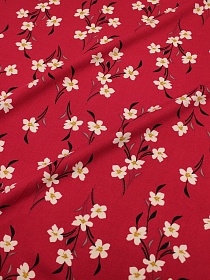 Плательная вискоза "Летнее очарование" цв.темный красно-малиновый, СОРТ2, ш.1.49м, вискоза-100%