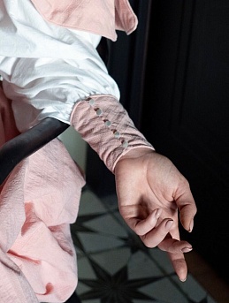 Винтажное платье из фактурного хлопка "Рельефные полоски"