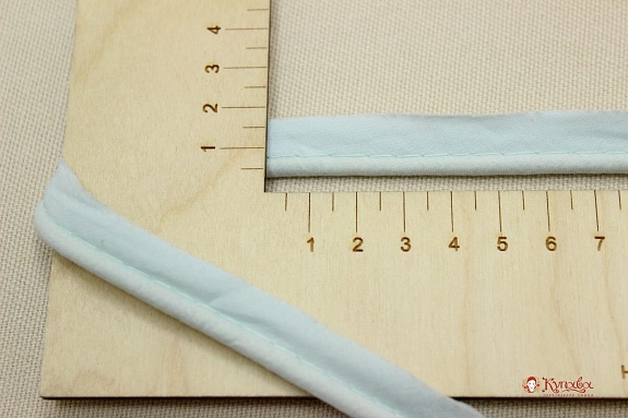 Кант отделочный цв.бледный мятно-бирюзовый, ш.15мм/5мм, хлопок-100%