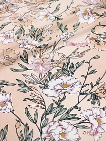 Штапель Премиум "Летний перезвон", цв.крем-брюле, ш.1.48м, вискоза-100%, 110гр/м.кв