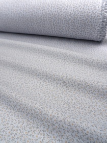 Муслин Премиум двухслойный гладкий "Россыпь горчичных цветочков на серо-голубой дымке", ш.2.5м, хлопок-100%, 120гр/м.кв